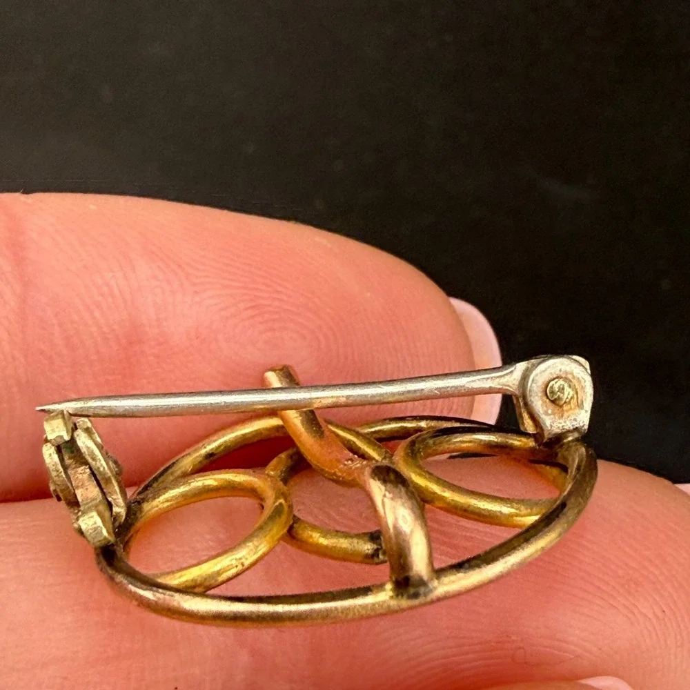 Vintage Gold Filled Brooch Knot Pocket Watch Pin